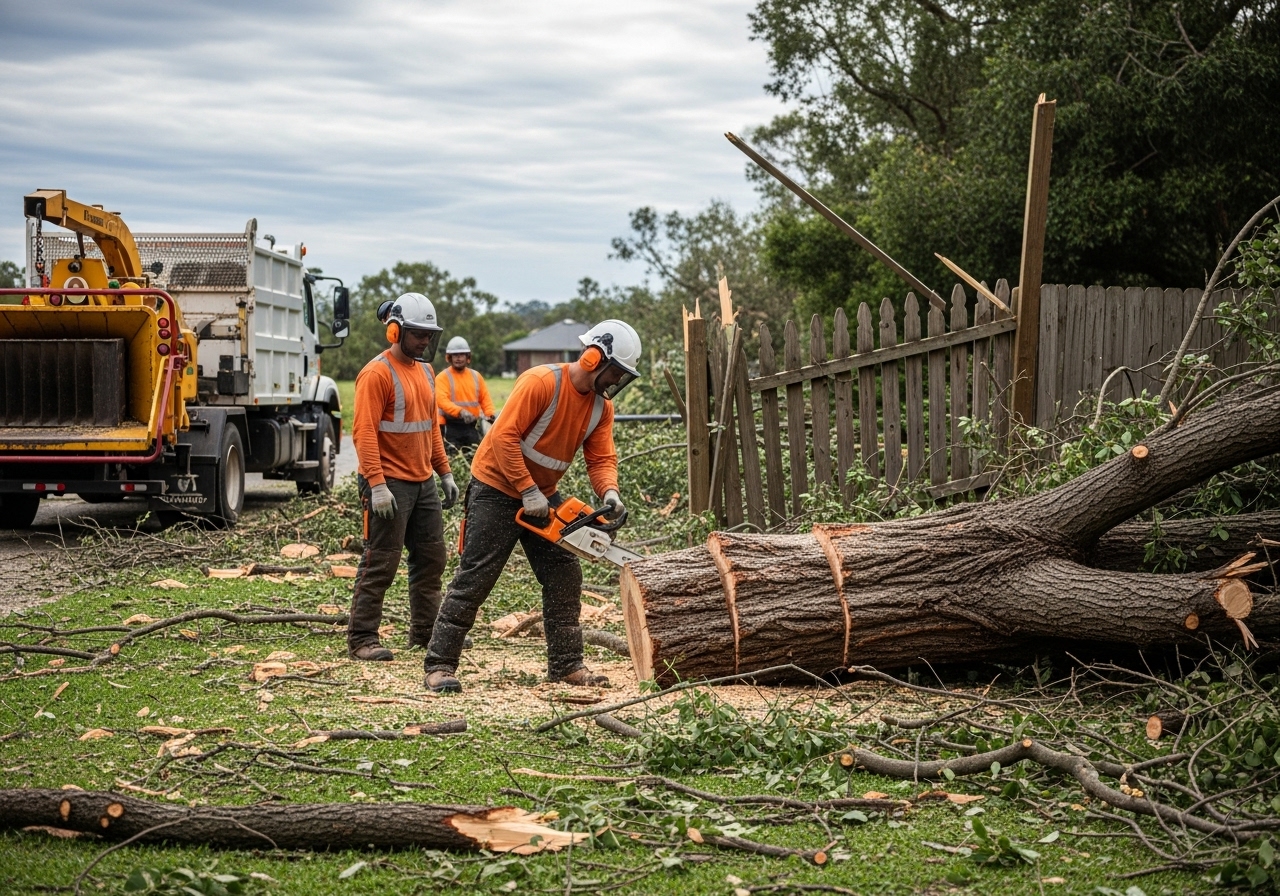 Storm damage cleanup Nashville - professional tree removal crew